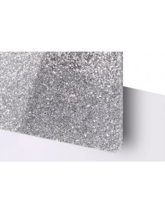 Plaque Glitter Argent